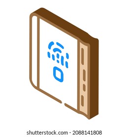 diary with fingerprint scanner isometric icon vector. diary with fingerprint scanner sign. isolated symbol illustration