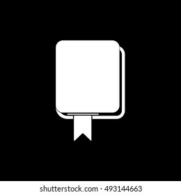 Diary Flat Icon On Black Background