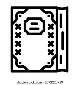 diary with gold inserts line icon vector. diary with gold inserts sign. isolated contour symbol black illustration
