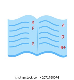diary grade book education icon vector illustration