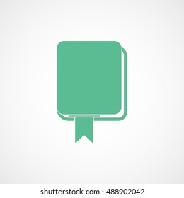 Diary Green Flat Icon On White Background