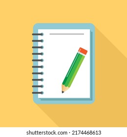 Diary icon in flat style. Notebook vector illustration on isolated background. Notepad sign business concept.