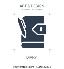 diary icon. high quality filled diary icon on white background. from art collection flat trendy vector diary symbol. use for web and mobile