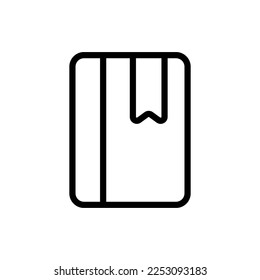 Diary icon line isolated on white background. Black flat thin icon on modern outline style. Linear symbol and editable stroke. Simple and pixel perfect stroke vector illustration