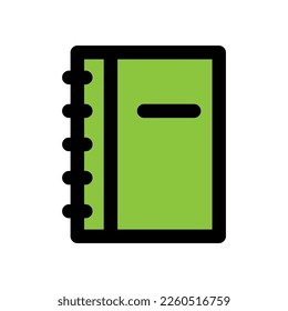Diary icon line isolated on white background. Black flat thin icon on modern outline style. Linear symbol and editable stroke. Simple and pixel perfect stroke vector illustration