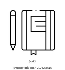 diary icon. Linear style sign isolated on white background. Vector illustration