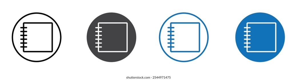 Diary icon Logo sign in thin line outline