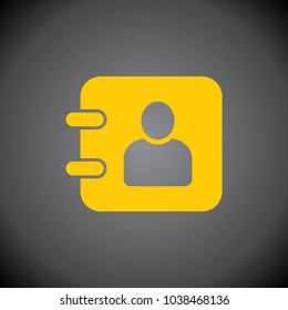 Diary icon on black background.