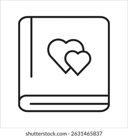 diary icon set, book love for your website design, logo, app, UI Vector design. on white background.


