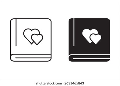 diary icon set, book love for your website design, logo, app, UI Vector design. on white background.


