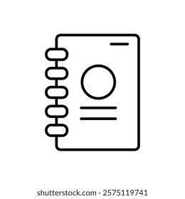 diary icon Simple outline illustration