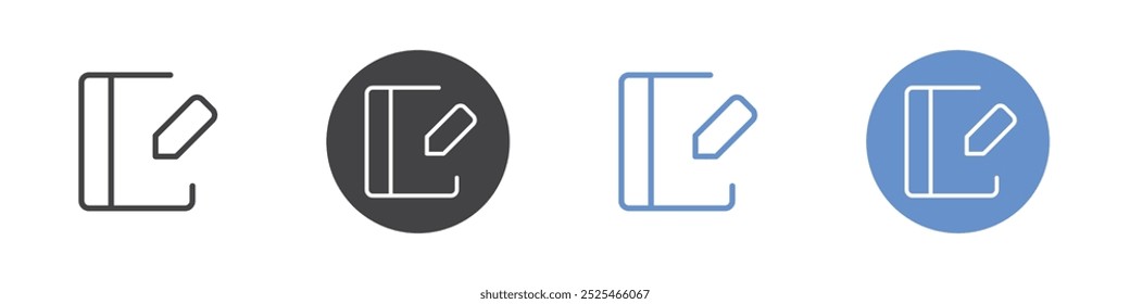 Diary icon Thin outline art symbol