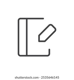 Diary icon Thin outline art symbol