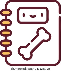 Diary icon in trendy flat style isolated on white background. Diary symbol. Vector illustration