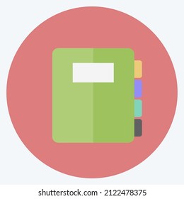 Diary Icon in trendy flat style isolated on soft blue background