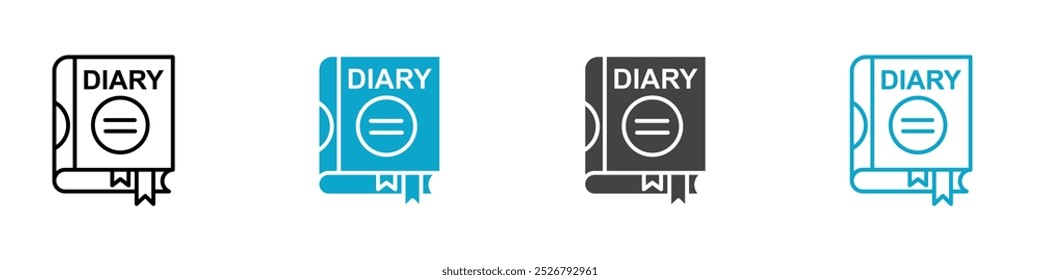 Conjunto de Ilustración vectorial de icono de diario