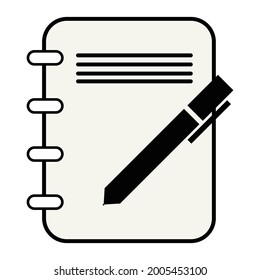 diary icon vector illustration with white background.