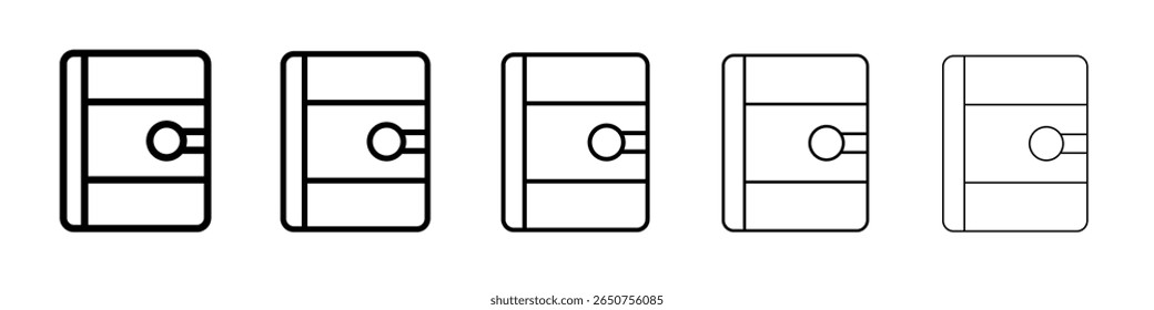 diary icon vector thin outline style sign