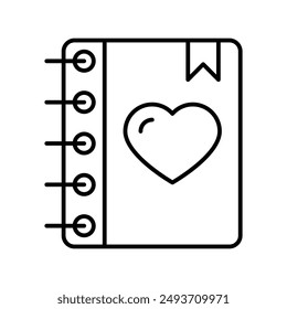 diary icon with white background vector stock illustration