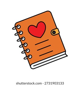 Icono de diario con fondo blanco Vector Ilustración de stock