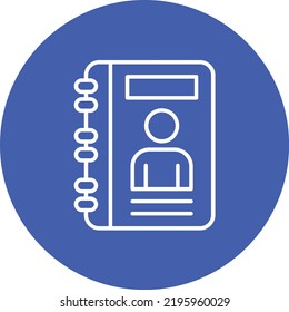 Diary line circle icon vector image. Can also be used for web apps, mobile apps and print media.