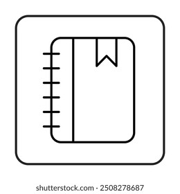 Diary Line Icon. Contact Icon Editable Stroke Vector Illustration