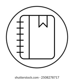 Icono de línea de diario. Icono de contacto Ilustración vectorial de trazo editable