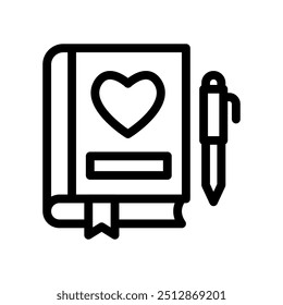 diary line icon illustration vector graphic. Simple element illustration vector graphic, suitable for app, websites, and presentations isolated on white background