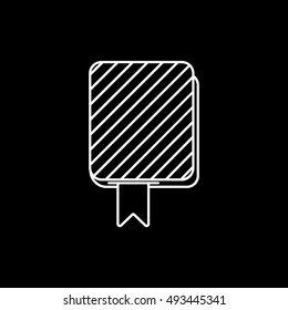Diary Line Icon On Black Background