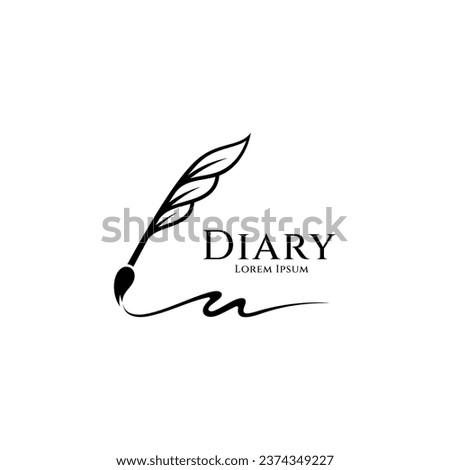 Diary Logo With Quill Pen