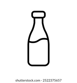 diary milk bottle icon outlines vector design illustration isolated white background