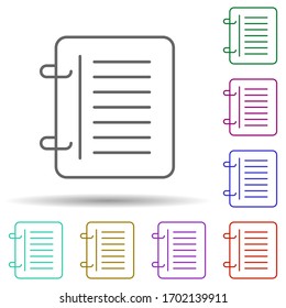 Un icono multicolor diario. Línea delgada simple, contorno vectorial de iconos escolares para ui y ux, sitio web o aplicación móvil