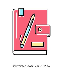 vector de icono de color de cuaderno de diario. signo de cuaderno de diario. ilustración de símbolo aislado