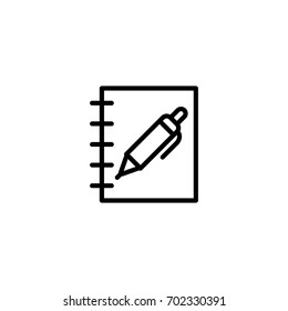 diary notebook line icon
