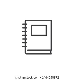 Diary, notebook line icon. Book linear style sign for mobile concept and web design. Organizer, textbook outline vector icon. Symbol, logo illustration. Vector graphics