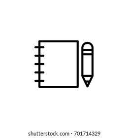 diary notebook with pencil line icon