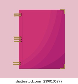 Diary or notebook. Pink vector illustration