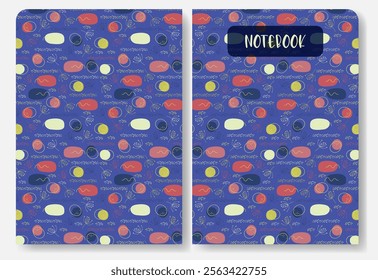 Diary notebook template. Childish school notebook cover design template