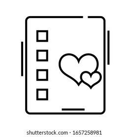 Diary notes line icon, concept sign, outline vector illustration, linear symbol.