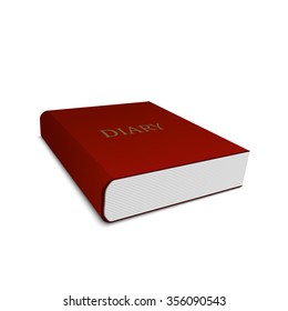 Diary on a white background