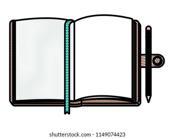 diary open with pencil