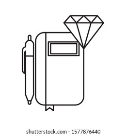 diary with pen isolated icon vector illustration design