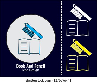Diary with pencil flat and icon styles