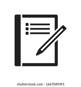 diary and pencil icon - note book vector illustration