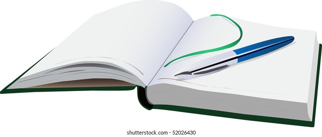 Diary planner with a pen