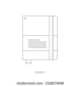 Diary. Realistic vector notebook icon