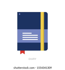 Diary. Realistic vector notebook icon