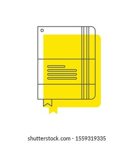 Diary. Realistic vector notebook icon