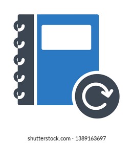 diary refresh glyph double color icon