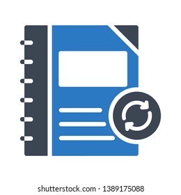 diary refresh glyph double color icon